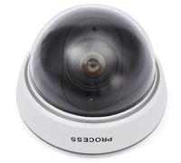 1 fausse caméra de surveillance dôme factice avec lumière rouge clignotante aspect réaliste pour une utilisation en intérieur et en extérieur