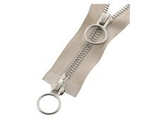 1 fermeture éclair métallique argentée multicolore à double curseur, 5#, 60/70/80/90/100/120/150 cm, à dents, à extrémité ouverte, à double sens, remplaçable, for veste, manteau, réparation, bricolage