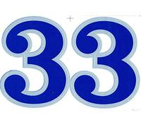 1 feuille - 2 x grand numéro bleu 3 hauteur 165 mm autocollants moto motocross voiture tuning scooter 1 feuille 270 mm x 180 mm résistant aux intempéries ou même pour le modélisme