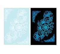 1 Feuille Blue Glow In Dark Tempary Tatouing Decor Decors Mettant En Évidence Les Fleurs Abstraites Autocollants Pour Les Femmes Et Décorations De Corps Du Festival Des Femmes Et Des Filles