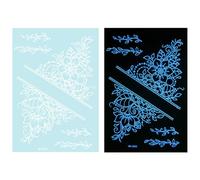 1 Feuille Blue Glow In Dark Tempary Tatouing Decor Decors Mettant En Évidence Les Fleurs Abstraites Autocollants Pour Les Femmes Et Décorations De Corps Du Festival Des Femmes Et Des Filles