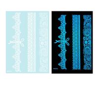 1 Feuille Blue Glow In Dark Tempary Tatouing Decor Decors Mettant En Évidence Les Fleurs Abstraites Autocollants Pour Les Femmes Et Décorations De Corps Du Festival Des Femmes Et Des Filles