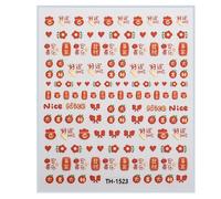 1 Feuille Chinois Nouvel An Nails Autocollants Pour Femmes Dessin Animé Des Conceptions De Serpents Festivals Ongles Décalcomanies Manucure Art Festival De Printemps Décalcomanies