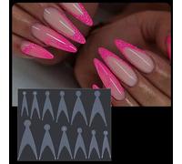 1 feuille d'autocollants double face en forme d'ongles français autocollants ligne française forme d'extension d'ongles autocollants instructions pour la conception des ongles