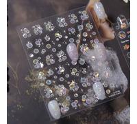 1 feuille d'autocollants pour nail art 5D, poissons rouges mignons, écailles de poisson colorées, carpes koï, nœuds, feux d'artifice, vagues, décalcomanies pour ongles, décorations pour nail art PET