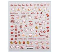 1 feuille d'autocollants pour ongles du Nouvel An chinois avec dessins animés Déclarations Festival Décalcomanies Art Ornement Serpent Nail Art