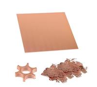 1 feuille de cuivre pur à 99,9 %, 9,9 x 9,9 cm, épaisseur 6 jauge (4 mm) pour fournitures industrielles, projets de bricolage, bijoux, réparations, expériences