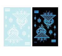 1 feuille de tatouage temporaire bleu phosphorescent pour décoration corporelle mettant en évidence des fleurs abstraites pour femmes et filles fournitures de tatouage de fête