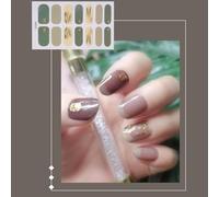 1 Feuille D'enveloppes Complètes De Décalcomanies Pour Ongles Bandes Vernis Autocollants D'art Adhésifs À Paillettes Femmes Et Filles Autocollants Vernis À Ongles Orteils