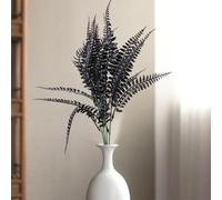 1 feuille d'eucalyptus noire artificielle en plastique à 7 branches pour décoration d'Halloween, décoration de bureau (feuilles persanes)