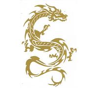1 feuille - Dragon doré - Autocollant de tuning pour motocross - 1 feuille de 270 mm x 180 mm - Résistant aux intempéries ou même pour le modélisme