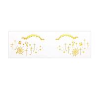 1 Feuille Face Métallique Tatouage Avec Étoiles Freckles Bowknot Snowflakes Stickers For Women Girls Festival Party Makeup Metallic Gold Face Stickers