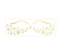 1 Feuille Face Métallique Tatouage Avec Étoiles Freckles Bowknot Snowflakes Stickers For Women Girls Festival Party Makeup Metallic Gold Face Stickers