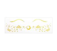 1 Feuille Face Métallique Tatouage Avec Étoiles Freckles Bowknot Snowflakes Stickers For Women Girls Festival Party Makeup Metallic Gold Face Stickers