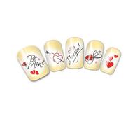1 Feuille!!! Nouvelles Et Jolies Lettres Imprimées ""Miss You"" Pour Décoration D'ongles, Autocollants De Transfert D'eau, De Style C¿Ur D'amour, Pour Nail Art