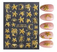 1 feuille océan eau transfert ongles décalcomanies, mignon mer créature mer coquille étoile de mer tortue de mer été ongles autocollants, manucure autocollants accessoires