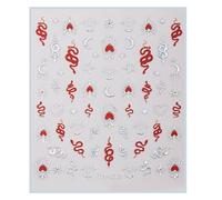 1 feuille/paquet d'autocollants pour ongles du Nouvel An chinois pour femmes et filles pour manucure, décalcomanies ornementales, festivals, décorations d'ongles de vacances