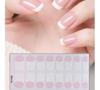 1 feuille/set de stickers d'art pour ongles français classiques entièrement enveloppés, avec des stickers de décoration d'ongles imperméables et auto-adhésifs pouvant être utilisés pour les ongles de