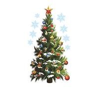 1 Feuille Sticker Mural Sapin De Noel Art Mural Stickers Muraux De Noël Stickers Muraux Sapin De Noel Décalcomanie De Fenêtre De Festival Fond D'écran Ça Peut Bouger