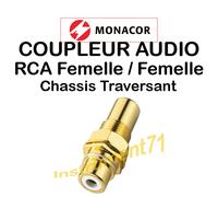 1 Fiche RCA Chassis Contacts Plaqué OR Traversante Vissable Repérage Blanc