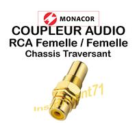 1 Fiche RCA Chassis Contacts Plaqué OR Traversante Vissable Repérage Jaune