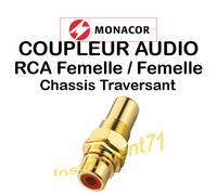 1 Fiche RCA Chassis Contacts Plaqué OR Traversante Vissable Repérage Rouge