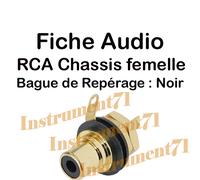 1 Fiche RCA Chassis Repérage Couleur Noir Contacts Dores à Souder Marque REAN