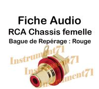 1 Fiche RCA Chassis Repérage Rouge Contacts Dorés Connections à Souder