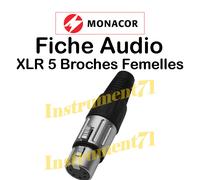 1 Fiche XLR 5 Broches Femelle Métal Connections à Souder