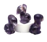 1 figurine d'animal sculptée à la main en pierre naturelle - Toucans - Pierre naturelle - Décoration de la maison - Cadeaux de vacances