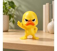 1 figurine de canard grincheux imprimée en 3D, statue jaune citron | Canards en colère amusants pour bureau, voiture et dortoir : stimulant l'humeur, décoration pour amis et collègues