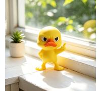 1 figurine de collection canard, pose pointue, mini statue de bureau, 4 cm | Figurine de collection pour petit animal, base plate stable, convient aux étagères, bureaux et tableaux de bord, 4,1 x 2,8 cm