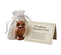 ( 1) Figurine de hibou compagnon inspirée de la nature avec carte inspirante, câlin de poche en forme d ' animal réconfortant, thème réconfortant symbolisant la bonne chance et l ' espoir Réconfortant