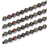 1 fil de jaspe sanguin naturel de dragon de 8 mm de perles rondes en vrac (43 à 46 pièces) pour la fabrication de bijoux artisanaux O9A0-8