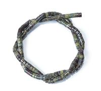 1 fil de perles Heishi en pierre précieuse naturelle de 4 x 2 mm, rondes, plates et non teintées, pour fabrication de bracelets, boucles d'oreilles, bijoux, pierre de sang dragon