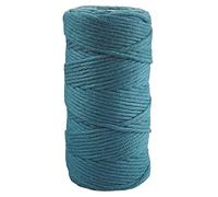 1 fil pour macramé - 3 mm x 100 m - Couleur bleu pétrole - Cordon en coton - Cordon de macramé - Cordon naturel pour macramé, bricolage, artisanat, décoration murale.