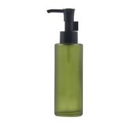 1 flacon à pompe haut de gamme en verre dépoli vert avec pompe noire - Distributeur de savon de voyage pour crème, lotion, articles de toilette - Contenant pour produits cosmétiques - Pour huiles