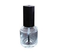 1 flacon de vernis vide en verre carré à fond rond avec pinceau doux et pinceau de maquillage