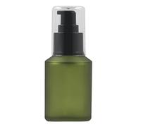 1 Flacon Vide Rechargeable en Verre dépoli Vert de 60 ML avec Pompe, Flacon Distributeur de cosmétiques, conteneur de Rangement, Bouteille de Voyage, échantillon d'emballage d'essai
