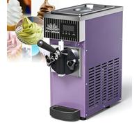 1-Flavor Commercial & Home Soft Serve Ice Cream Maker, Machine À Glace Table, 4 À 5L/H, Panneau Tactile LCD, Nettoyage Automatique, Système De Prérefroidissement, Pour Maison Et Commerces(Purple)