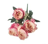 1 fleur artificielle de pivoines artificielles pour décoration de mariage et pour la maison avec pétales en soie et tiges en plastique, convient pour les bouquets et les centres de table (violet)