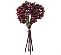 1 fleur artificielle en forme de baies artificielles pour décoration de mariage, branches de baies artificielles en mousse pour bouquets, design réaliste, fleurs artificielles en plastique blanc crème