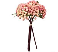 1 fleur artificielle en forme de baies artificielles pour décoration de mariage, branches de baies artificielles en mousse pour bouquets, design réaliste, fleurs artificielles en plastique crème