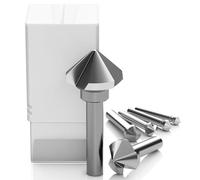 1 foret à fraiser à 90 degrés - Fraise à chanfreiner à 3 cannelures for bois, acier et métal - Outil de fraisage de précision(4.5mm*90)