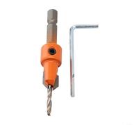 1 foret conique pour le travail du bois avec tige hexagonale de 6,35 mm, compatible avec les mandrins à changement rapide, collier d'arrêt réglable pour perçage de tête de vis affleurante (3 x 10)