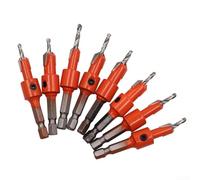 1 foret conique pour le travail du bois avec tige hexagonale, foret étagé pour trou pilote et fraisage de vis, collier réglable pour un contrôle précis de la profondeur (2,8 x 10)