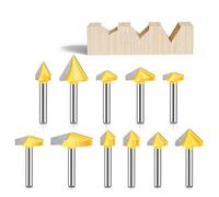 1 foret de défonceuse 3D en forme de V de 6 mm à 90 degrés pour sculpture informatique, fraiseuse en forme de V pour rabot en bois (6 x 22 x 150)