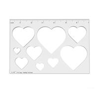 1 gabarit pour défonceuse avec incrustations en forme de cœur et de triangle, matériau acrylique avec règles marquées pour le travail du bois de précision et la réparation de fissures de meubles (A)