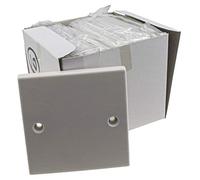 1 Gang Blanking Plaque Pour Seul Gang Arière Boîte Blanc Finish + Screws [10 paquet de] [Single Gang 10 Pack]