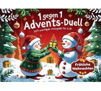 1 gegen 1 Advents-Duell: Der farbenfrohe Mitmach-Adventskalender! 24 Stift und Papier Spiele für Zwei. Zum Verschenken für Freunde, Eltern oder Paare